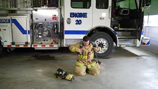 Donning Firefighter Turnout Gear TOG and SelfContained Breathing Apparatus SCBA [upl. by Gavrilla]