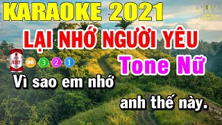 Lại Nhớ Người Yêu Karaoke Tone Nữ Nhạc Sống  Trọng Hiếu [upl. by Sirromed]