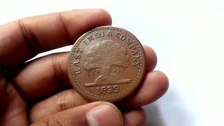 One Anna 1839 East India rear Coin Banayan tree [upl. by Nnaik]