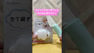 おもちゃの包丁を包丁研ぎで研いだら切れ味は増すのか？ shorts おもしろ動画 funnyvideo やってみた 検証 [upl. by Esilana224]