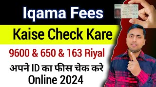 How to Check iqama fees 2024  Iqama fees check kaise Kare  Iqama fees 2024 [upl. by Akenat]