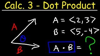 Calculus 3  The Dot Product [upl. by Einama]