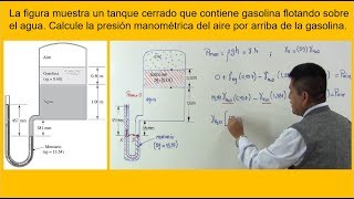 Problema  Calculando presiones manométrica del aire  pressure gauge problem [upl. by Chlores]