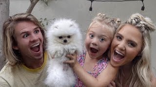 WE SURPRISED OUR DAUGHTER WITH HER FIRST PUPPY CUTEST REACTION EVER [upl. by Cuda]