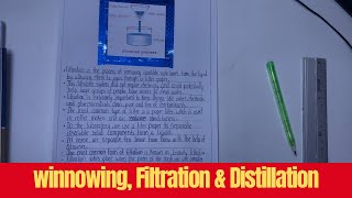 10 Sentences About Winnowing Filtration amp Distillation  Science Assignment [upl. by Aihseyt512]