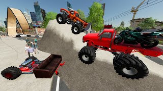 Stuntman Competition with Monster Trucks  Farming Simulator 22 [upl. by Vita661]