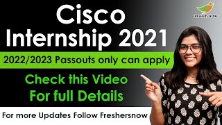 CISCO Internship 2021  Step by Step applying process  Eligibility  Latest IT Software Jobs 2021 [upl. by Arela297]