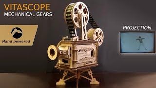 Robotime Hand Crank Vitascope ROKR LK601 DIY Film Projector 15 Discount code yoshiny [upl. by Nosrak]