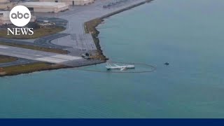 Navy plane goes into bay after overshooting runway in Hawaii [upl. by Boyse]