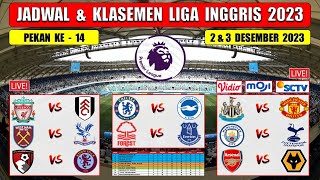 Jadwal Liga Inggris Pekan Ke 14 Live SCTV  NEWCASTLE vs MAN UNITED  MAN CITY vs TOTTENHAM EPL 2023 [upl. by Aicire289]