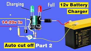 Auto cut off 12v Battery charger circuit using Relay Simple 12 volt Battery Charger [upl. by Anasxor]