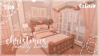 Bloxburg  Blush Christmas 🎀 Roleplay Mansion Interior  House Build  510k [upl. by Ninon262]