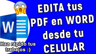 Como EDITAR un PDF en WORD desde el CELULAR [upl. by Heigl96]