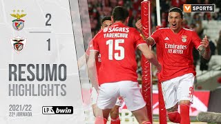 Highlights  Resumo Benfica 21 Santa Clara Liga 2122 22 [upl. by Anerehs109]