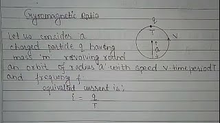 Gyromagnetic ratio and Bohrs magneton in hindi [upl. by Sucramel740]