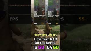 Hogwarts Legacy  16GB vs 64GB RAM shorts hogwartslegacy ram [upl. by Jeanine]