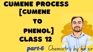 Cumene process class 12  preparation of phenol from cumene [upl. by Romito]