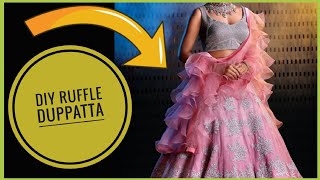 2min DIY Designer Ruffle Duppatta For wedding amp Parties [upl. by Yelrah]