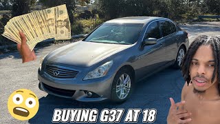 BUYING A INFINITI G37 AT 18  FIRST CAR VLOG [upl. by Garbe]