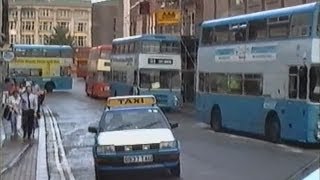 Derby Buses 1991 A nostalgic view into public transport in Derby before pedestrianisation [upl. by Oderf]