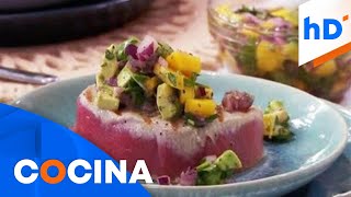 Receta de medallones de atún en salsa de mango  hoyDía  Telemundo [upl. by Olympium]