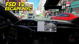 Tesla FSD v12 Leaving NYC [upl. by Gauntlett]