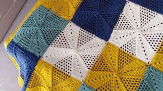 Amazing Crochet square Motif 👉Full Tutorial To make Sofa Throw  bed spread 👉 Beginners sara1111 [upl. by Fredek]