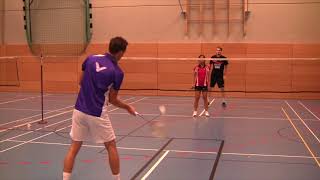 Badminton Doppeltaktik IndoAngriff Classic Angriff  1 Schritt Ballmaschine Double Attack [upl. by Attela]