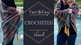 HOW TO CROCHET a Shawl FAST and EASY The My First Shawl Pattern Tutorial [upl. by Prunella]