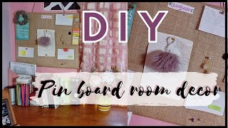 DIY PIN BOARD with cardboard  CUTE PIN IDEAS  CUTE ROOM DECOR MEMO BOARD WITHOUT CORK  THESHARON [upl. by Ttirb]