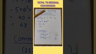 Octal to Decimal Conversion  Digital Electronics shorts binary octal decimal [upl. by Hahnke]