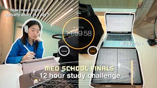 12 hour study challenge ⏰ med school EXAMS study tips  Semester 2  Part 1 [upl. by Zipah410]