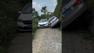 Car flying over the eaves and walls narrow road car meeting skills 😱 viralvideo skills shorts [upl. by Doti933]