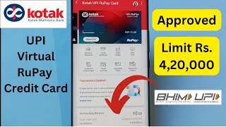 Kotak UPI RuPay Credit Card  Preapproved Lifetime FREE [upl. by Yuk]