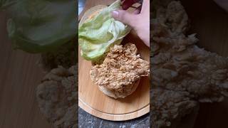 KFC style crispy chicken burger at home  crispy zinger ASMR shorts asmr kfc crispy fastfood [upl. by Woodson831]