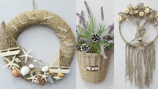 7 Amazing jute wall hanging Craft Ideas decorate your home out of scrap [upl. by Kcin]