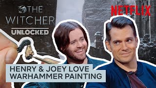 Henry Cavill amp Joey Batey Get the Cast Into Warhammer Painting  The Witcher Unlocked  Geeked [upl. by Illene]