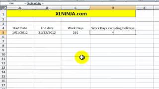 How to calculate the number of work days between two dates [upl. by Akiemahs257]