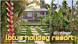 Budget Family Cottages in Diveagar  Lotus holiday resort  Findingindia [upl. by Ecraep]