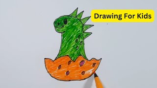 How to Draw a Dinosaur step by step easy Drawing for kids online Drawing for kids [upl. by Fritze]