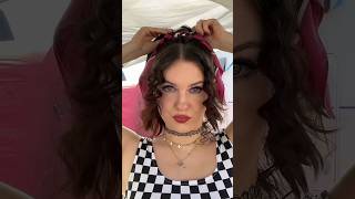 GRWM for a festival DAY 33 🩷 festivalmakeup festivalhairstyle creativemakeup [upl. by Enylorac]