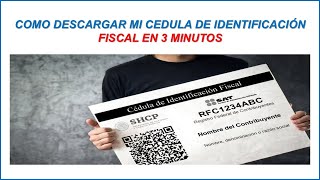 COMO DESCARGAR MI CEDULA DE IDENTIFICACIÓN FISCAL DESDE LA PAGINA DEL SAT 2024  CIF ACTUALIZADO [upl. by Nnayllehs]