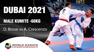 GOLD MEDAL D Brose vs A Crescenzo  2021 World Championships  WORLD KARATE FEDERATION [upl. by Anawal]