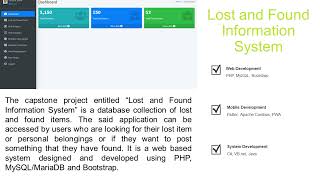 Lost and Found Information System Capstone Project Proposal [upl. by Williamson]