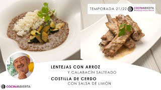 LENTEJAS con arroz ¡las mas fáciles y COSTILLA de CERDO 🍖 Cocina Abierta de Karlos Arguiñano [upl. by Cindra120]