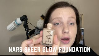 NARS SHEER GLOW FOUNDATION  best foundation I have ever tried [upl. by Anitirhc]