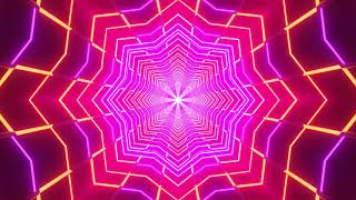 💥🎶 Neon Star Tunnel Orange Pink Pulsing Light VJ Loop Background Video for Edits FREE DOWNLOAD [upl. by Lieno]