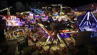 Vergnügungspark auf der Grazer Messe in der Nacht  Riesenrad amp Attraktionen [upl. by Sy]