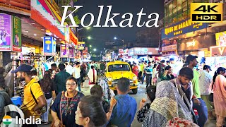 Kolkata Calcutta Walking Tour  Evening Walk Around New Market in Kolkata  India🇮🇳  4K HDR [upl. by Jeffry]