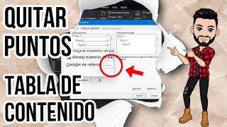 Eliminar los puntos de una TABLA DE CONTENIDO  ÍNDICE en WORD  Tutorial [upl. by Feerahs297]